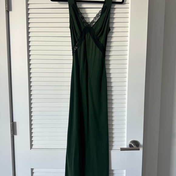 Reformation Dresses & Skirts - Reformation Dark Green Maxi Dress with Lace Detail